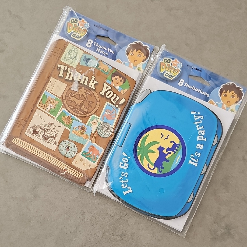 Vintage 2006‎ Go Diego Go Party Invitations & Thank You Notes